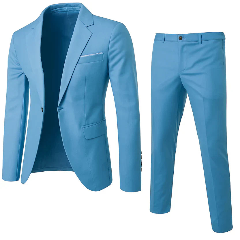 Dominic | Elegant Men's Tan Two Piece Slim Fit Business Suit