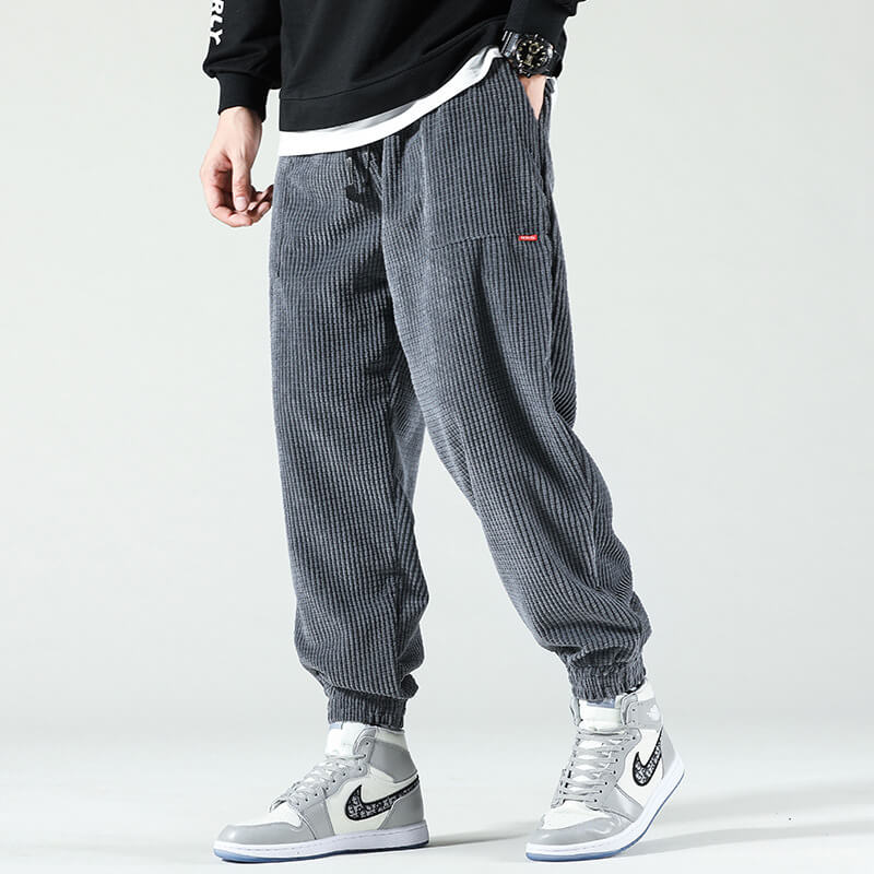 Lily | Stylish Men's Corduroy Jogger Pants With Elastic Ankles