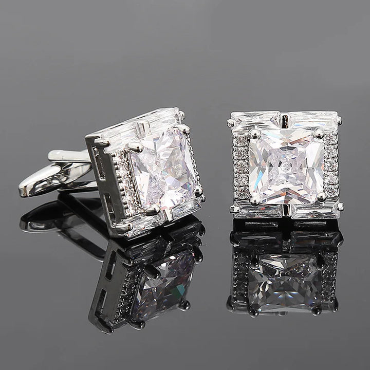 Montgomery | Elegant Purple Crystal Cufflinks Men - Gold Accent