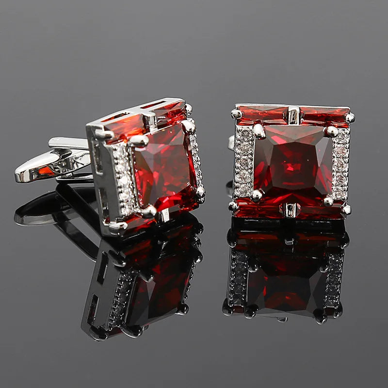 Montgomery | Elegant Purple Crystal Cufflinks Men - Gold Accent