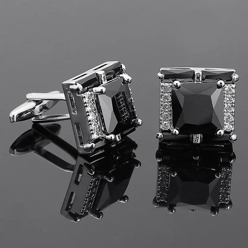 Montgomery | Elegant Purple Crystal Cufflinks Men - Gold Accent