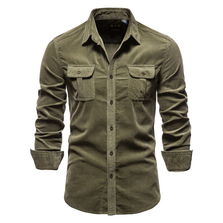 Dorian | Stylish Corduroy Button-Up Shirt With Chest Pockets
