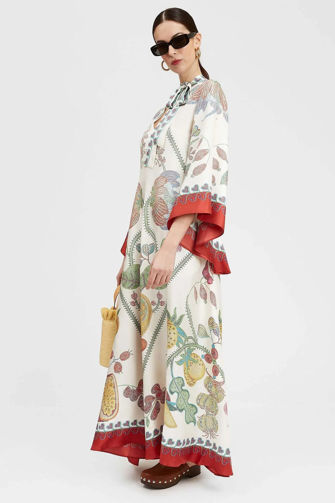 Penelope | Elegant High Neck Floral Print Maxi Dress