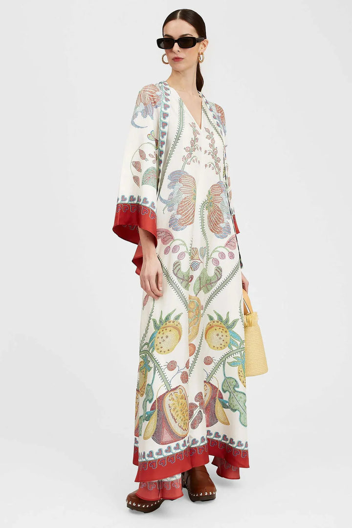 Penelope | Elegant High Neck Floral Print Maxi Dress