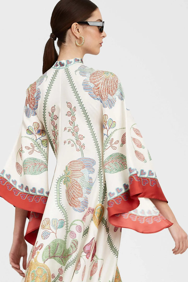 Penelope | Elegant High Neck Floral Print Maxi Dress