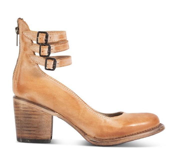 Tessa | Stylish Tan Leather Block Heel Ankle Boots