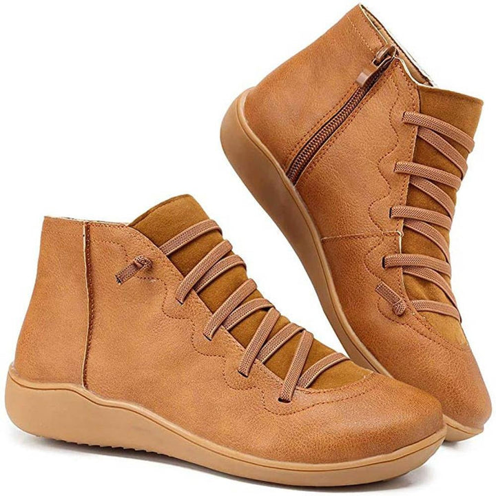 Elyse | Chic Lace-Up Ankle Boots With Arch Support