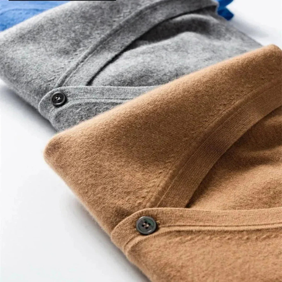 Serena | Classic V-Neck Button Wool Cardigan