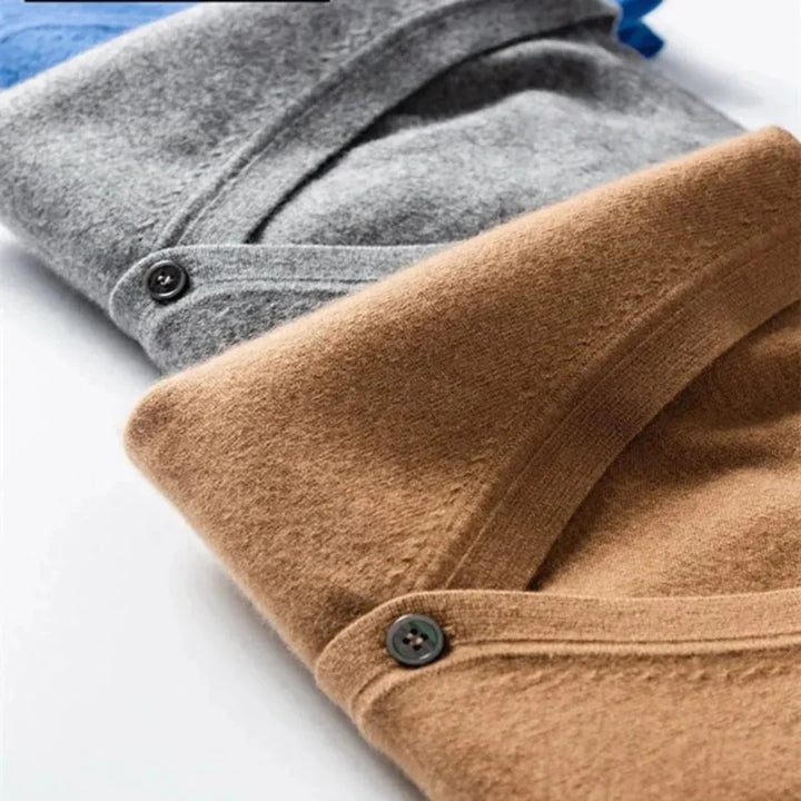 Serena | Classic V-Neck Button Wool Cardigan