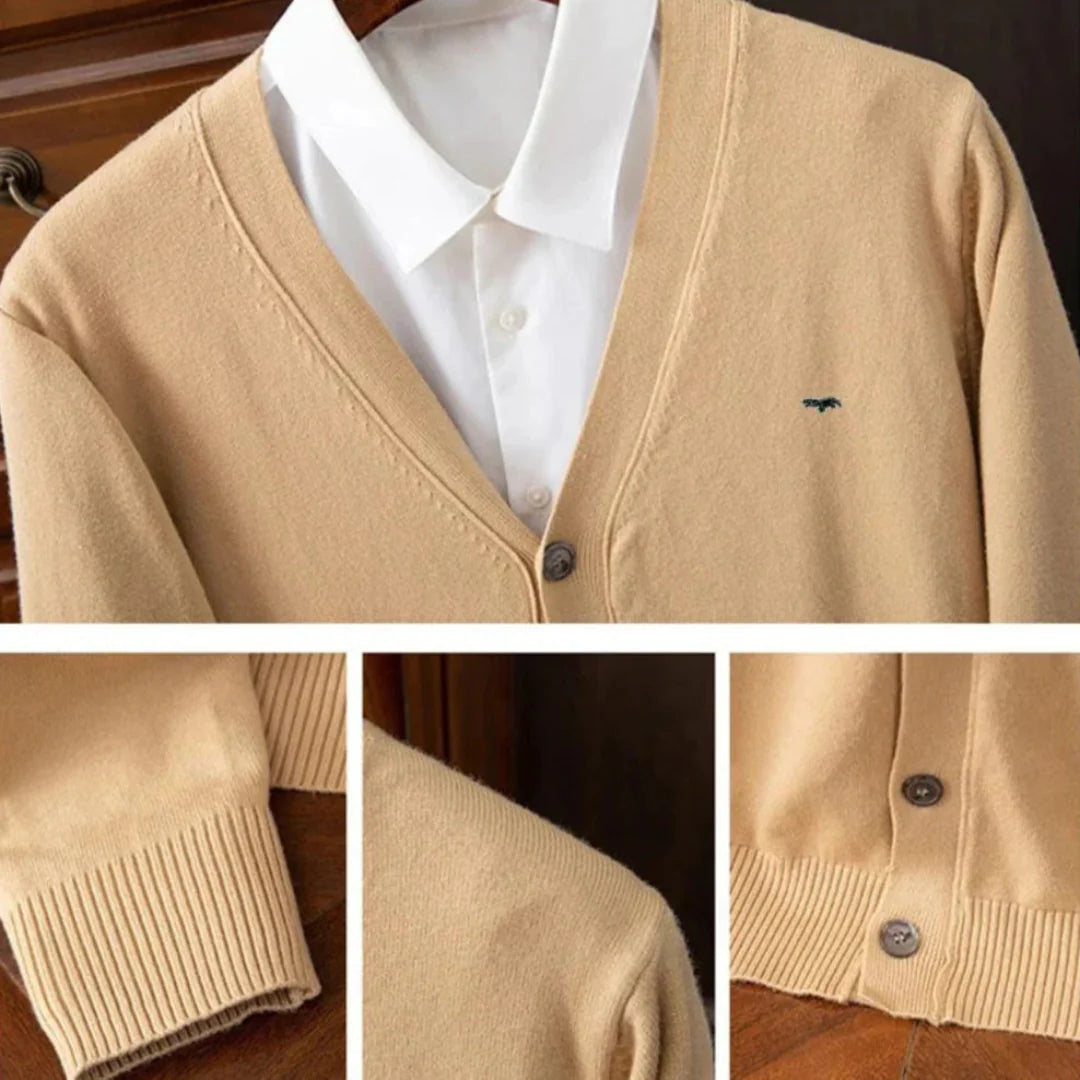 Serena | Classic V-Neck Button Wool Cardigan