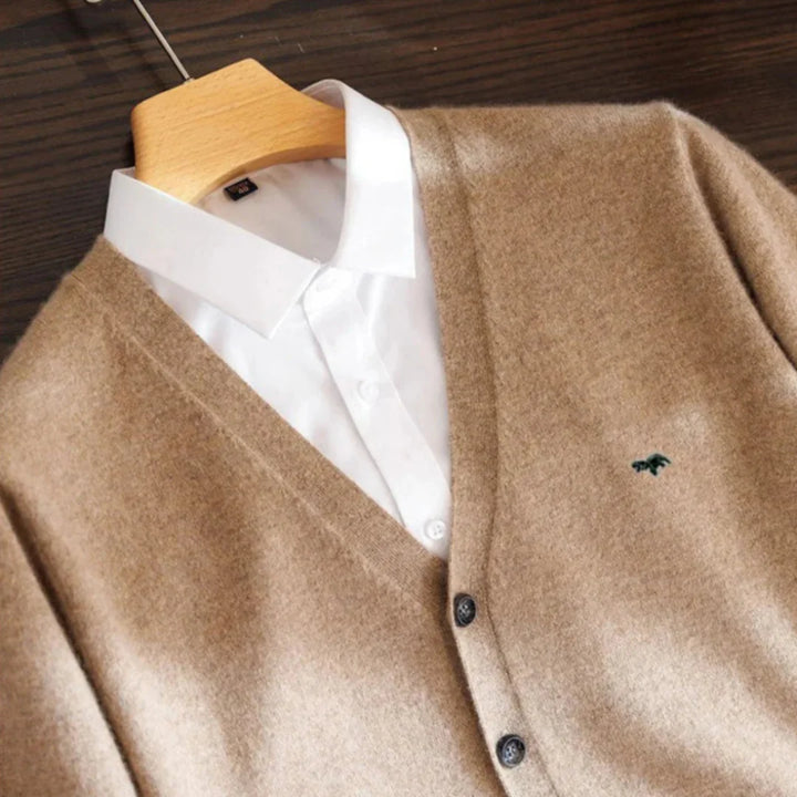 Serena | Classic V-Neck Button Wool Cardigan