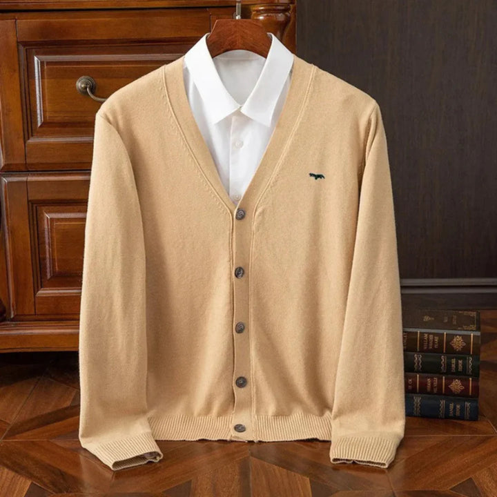 Serena | Classic V-Neck Button Wool Cardigan