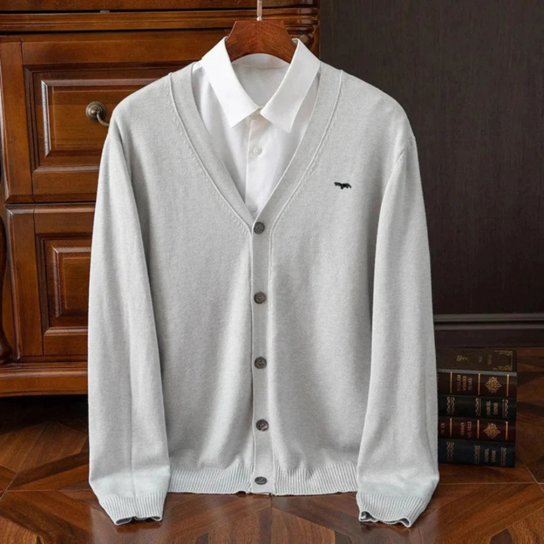 Serena | Classic V-Neck Button Wool Cardigan