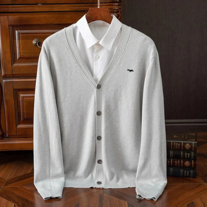 Serena | Classic V-Neck Button Wool Cardigan