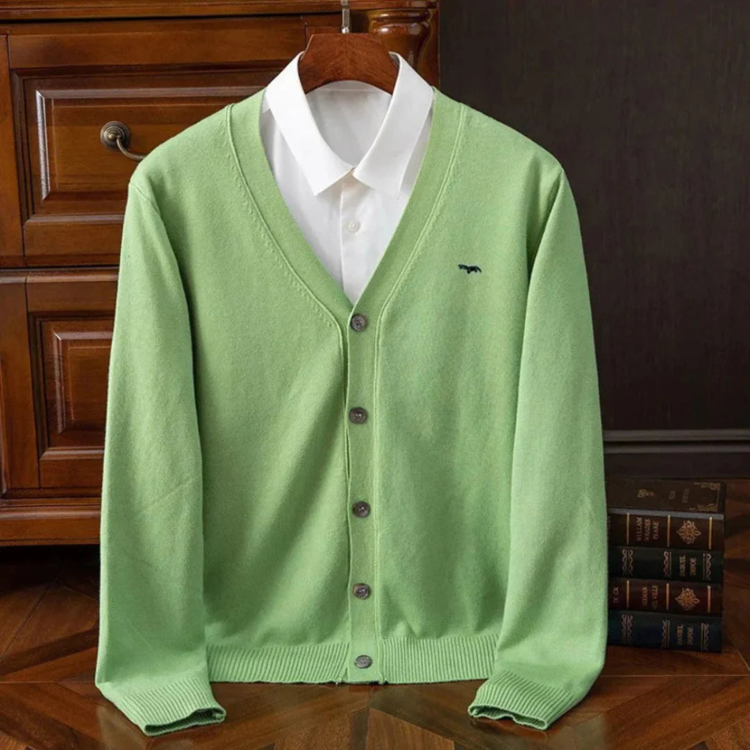 Serena | Classic V-Neck Button Wool Cardigan