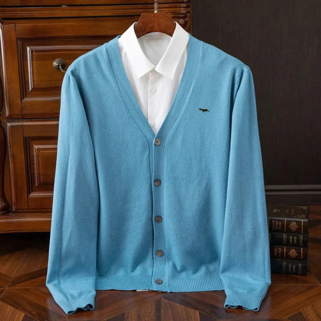Serena | Classic V-Neck Button Wool Cardigan