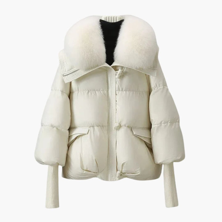 Harriet | Elegant Quilted Down Jacket With Faux Fur Collar
