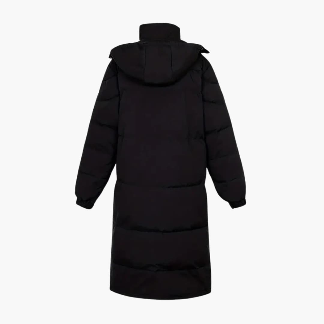 Nora | Sleek Men's Long Hooded Quilted Puffer Coat Black