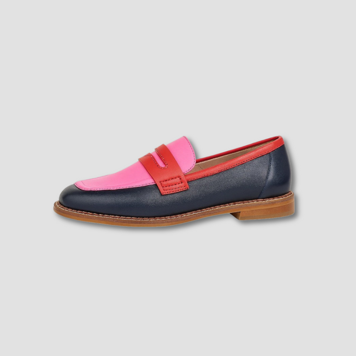 Phoebe | Chic Multicolor Leather Loafers With Round Toe Design