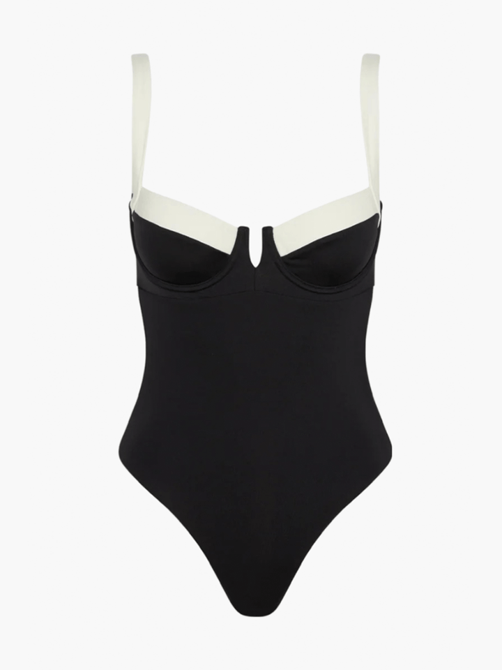 Sybil | Chic Structured Color Block One Piece Swimsuit