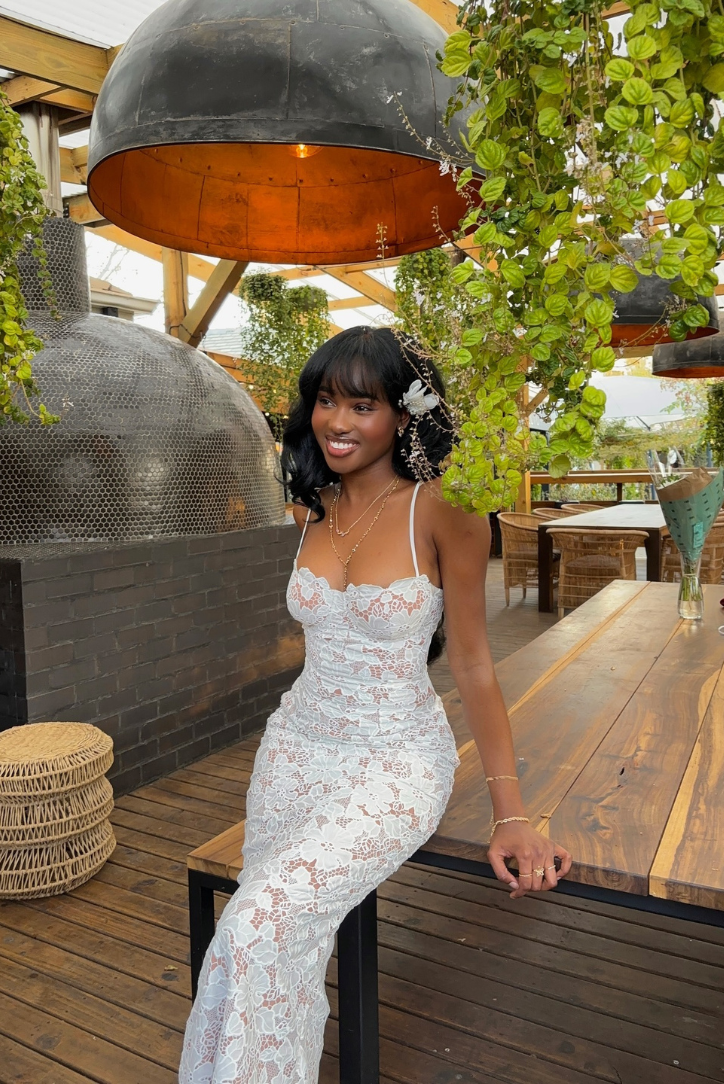 Sybil | Elegant Lace Bustier Maxi Dress