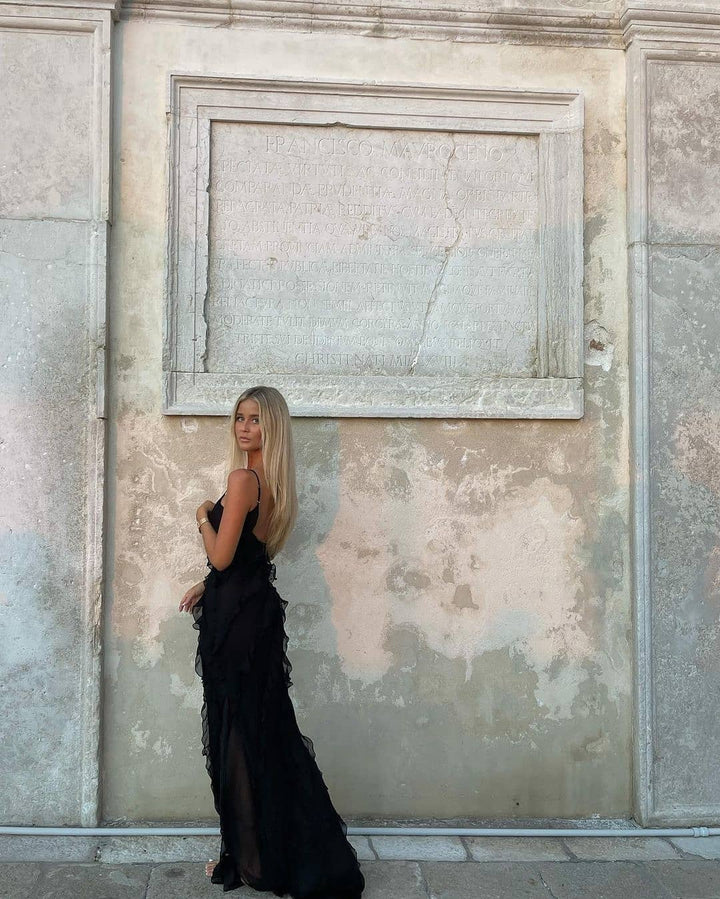 Ruby | Elegant Ruffle Backless Maxi Dress