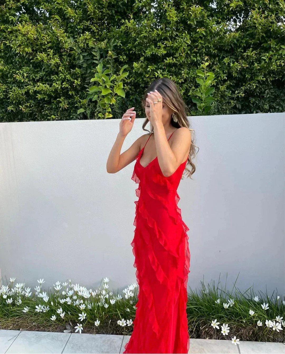 Ruby | Elegant Ruffle Backless Maxi Dress