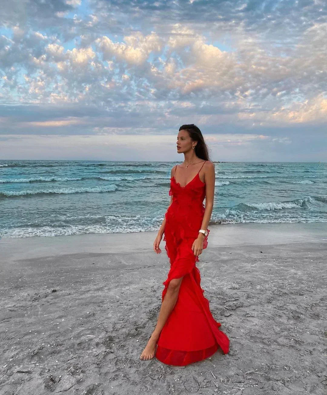 Ruby | Elegant Ruffle Backless Maxi Dress