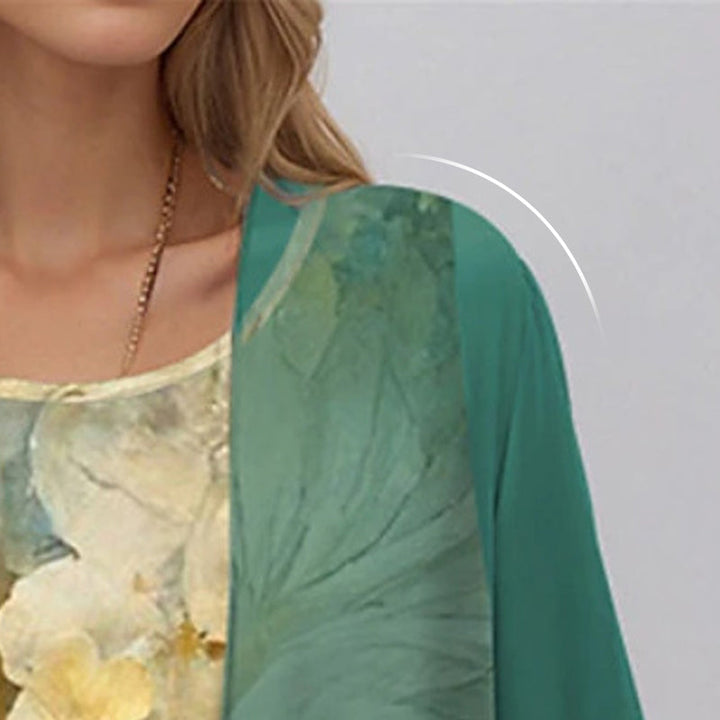 Elegant 2-Piece Summer Set for Women - Flowy Blouse and Dress Combo, Chic Coordinated Style for Warm Days