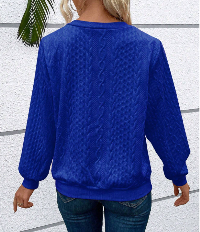 Celeste | Elegant White Cable Knit Half-Zip Pullover Sweater