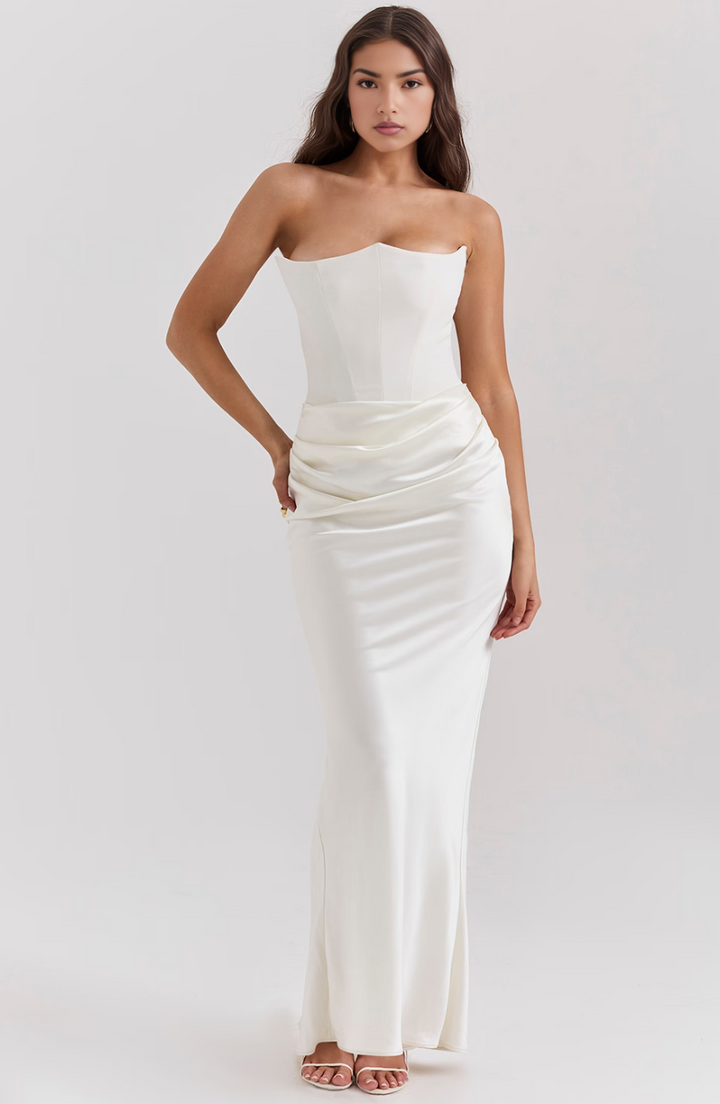 Sybil | Elegant Strapless Corset Maxi Dress