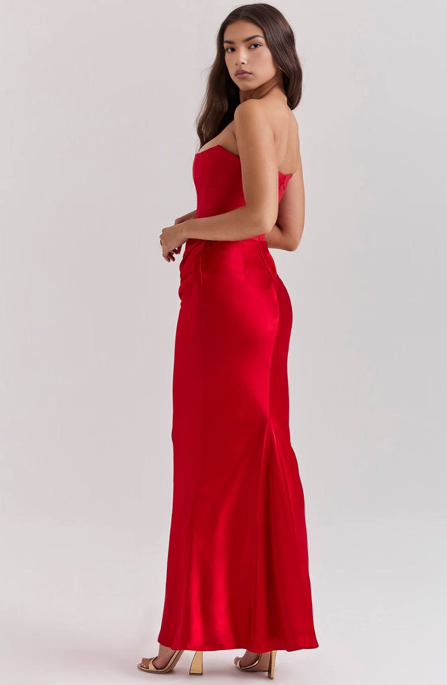 Juliet | Elegant Strapless Satin Maxi Dress