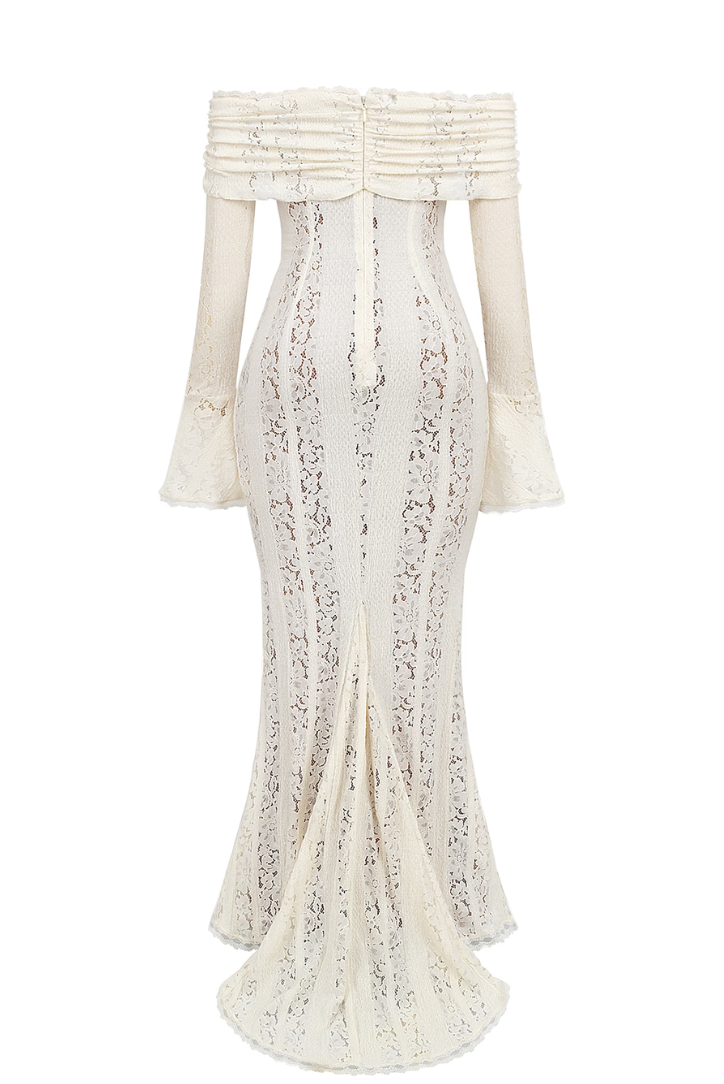 Amelia | Elegant Off-Shoulder Lace Maternity Maxi Gown
