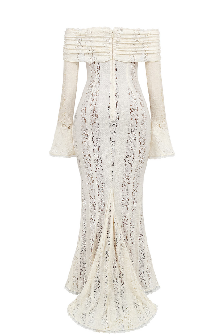 Amelia | Elegant Off-Shoulder Lace Maternity Maxi Gown