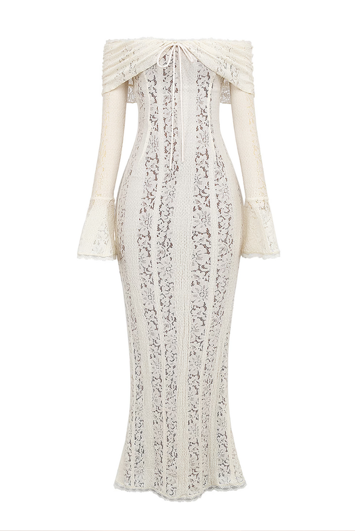 Amelia | Elegant Off-Shoulder Lace Maternity Maxi Gown
