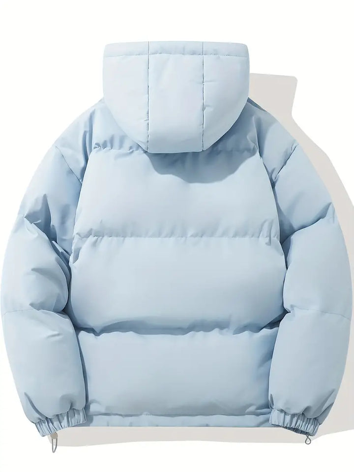 Aurora | Chic Hooded Pink Puffer Jacket With Zip Front