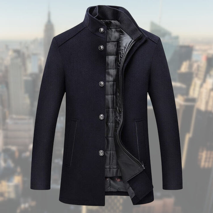 Theodore | Elegant Men's Wool Winter Coat With Button Closure
