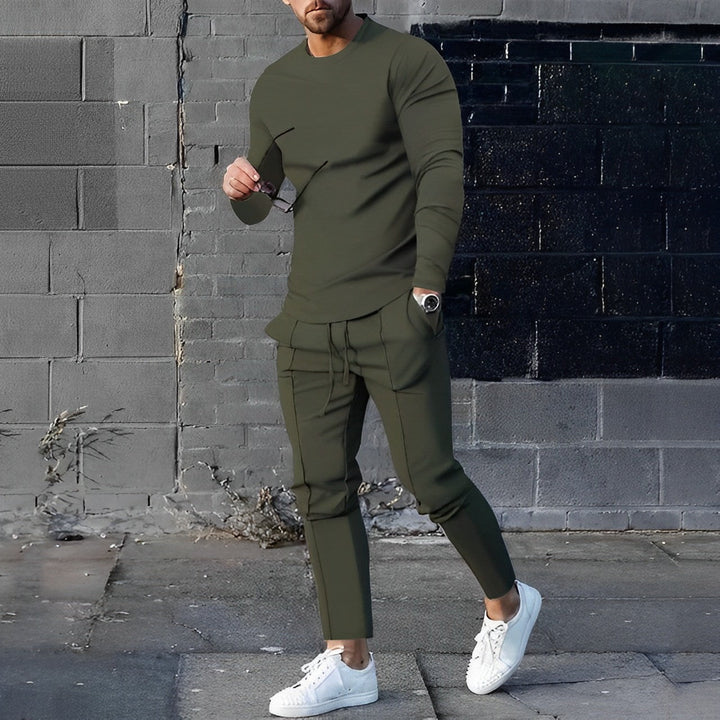 Xavier | Stylish Black Two Piece Tracksuit Set For Men