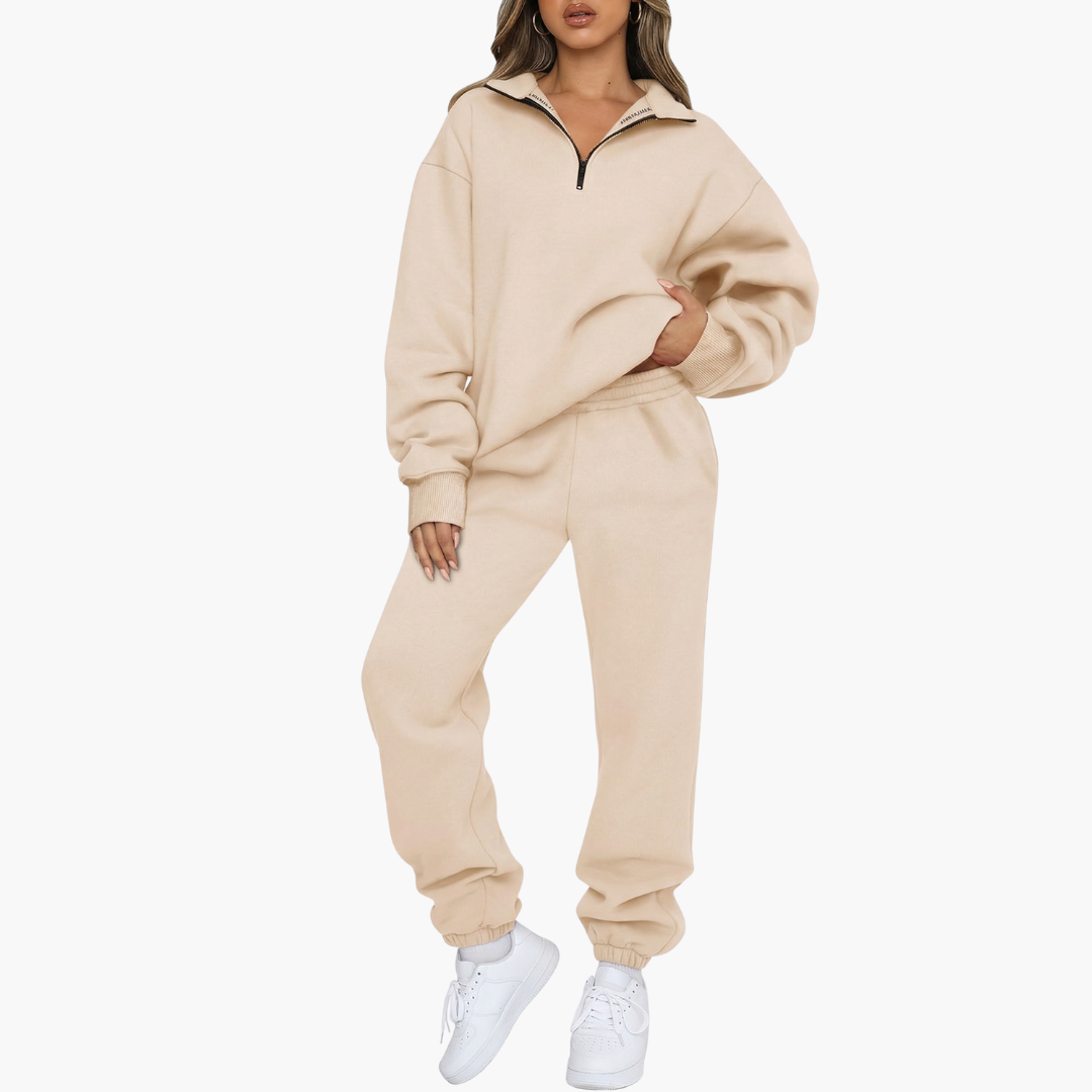Nora | Stylish Half-Zip Sweatshirt Jogger Set Two Piece Tracksuit