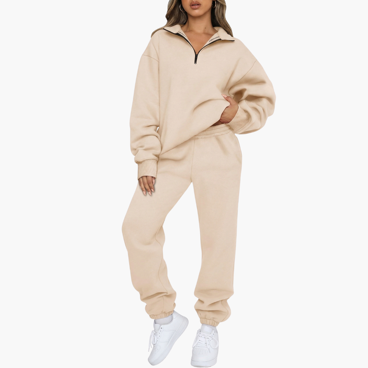 Nora | Stylish Half-Zip Sweatshirt Jogger Set Two Piece Tracksuit