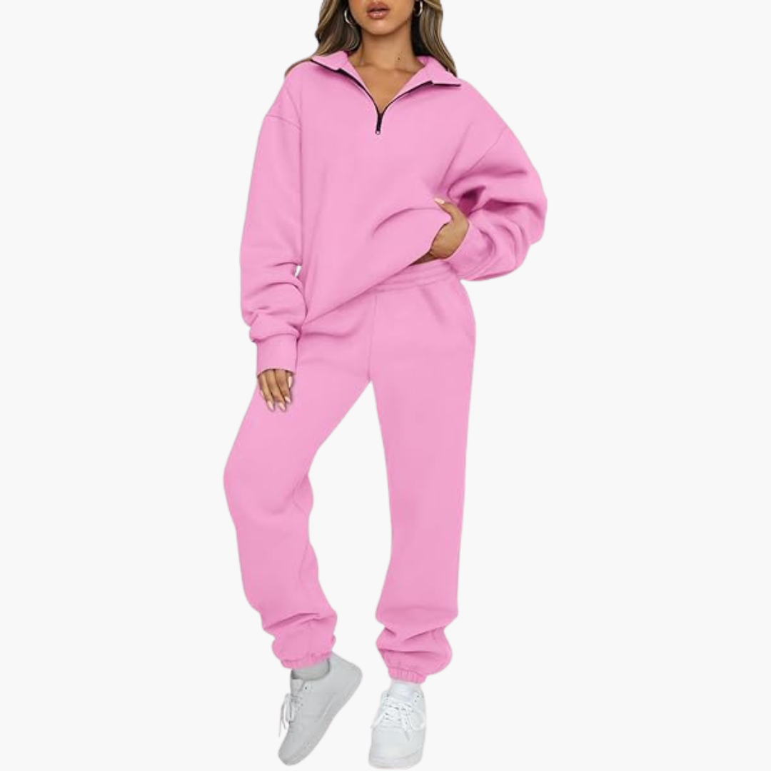 Nora | Stylish Half-Zip Sweatshirt Jogger Set Two Piece Tracksuit