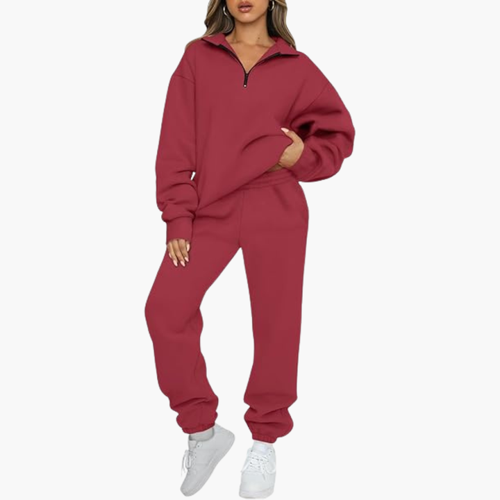 Nora | Stylish Half-Zip Sweatshirt Jogger Set Two Piece Tracksuit
