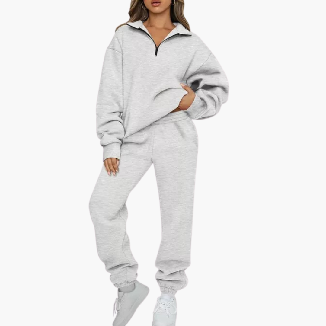 Nora | Stylish Half-Zip Sweatshirt Jogger Set Two Piece Tracksuit
