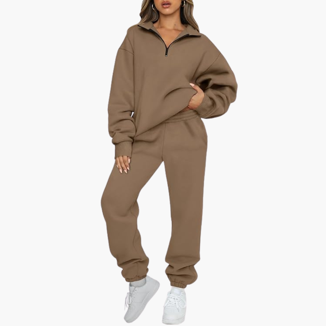 Nora | Stylish Half-Zip Sweatshirt Jogger Set Two Piece Tracksuit