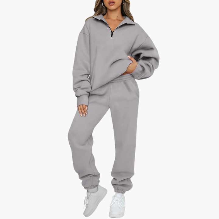Nora | Stylish Half-Zip Sweatshirt Jogger Set Two Piece Tracksuit