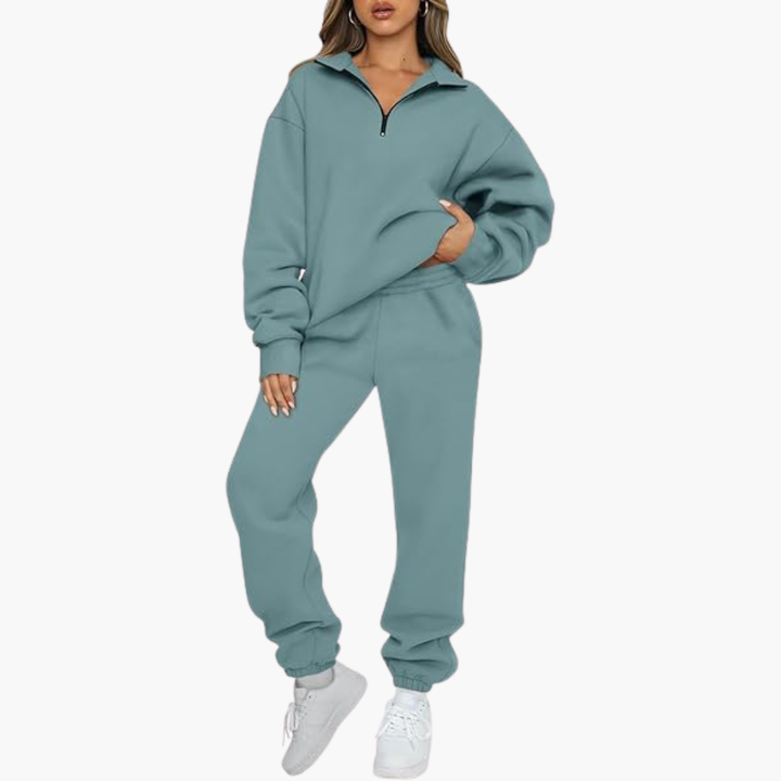 Nora | Stylish Half-Zip Sweatshirt Jogger Set Two Piece Tracksuit