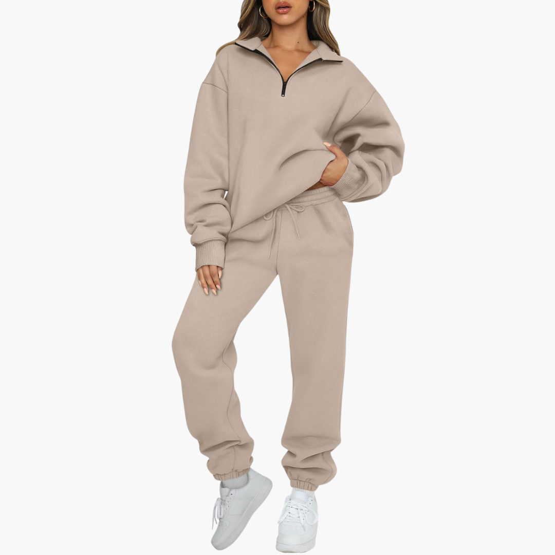 Nora | Stylish Half-Zip Sweatshirt Jogger Set Two Piece Tracksuit