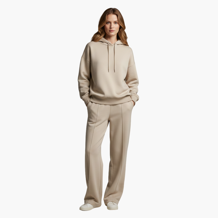 Harriet | Chic Hooded Two-Piece Set With Wide Leg Pants