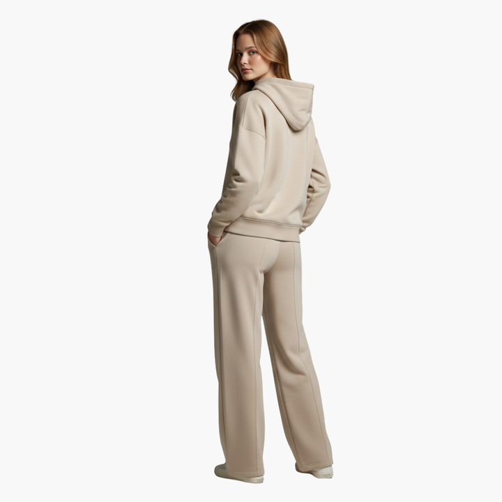 Phoebe | Stylish Two Piece Hooded Set With Wide Leg Pants