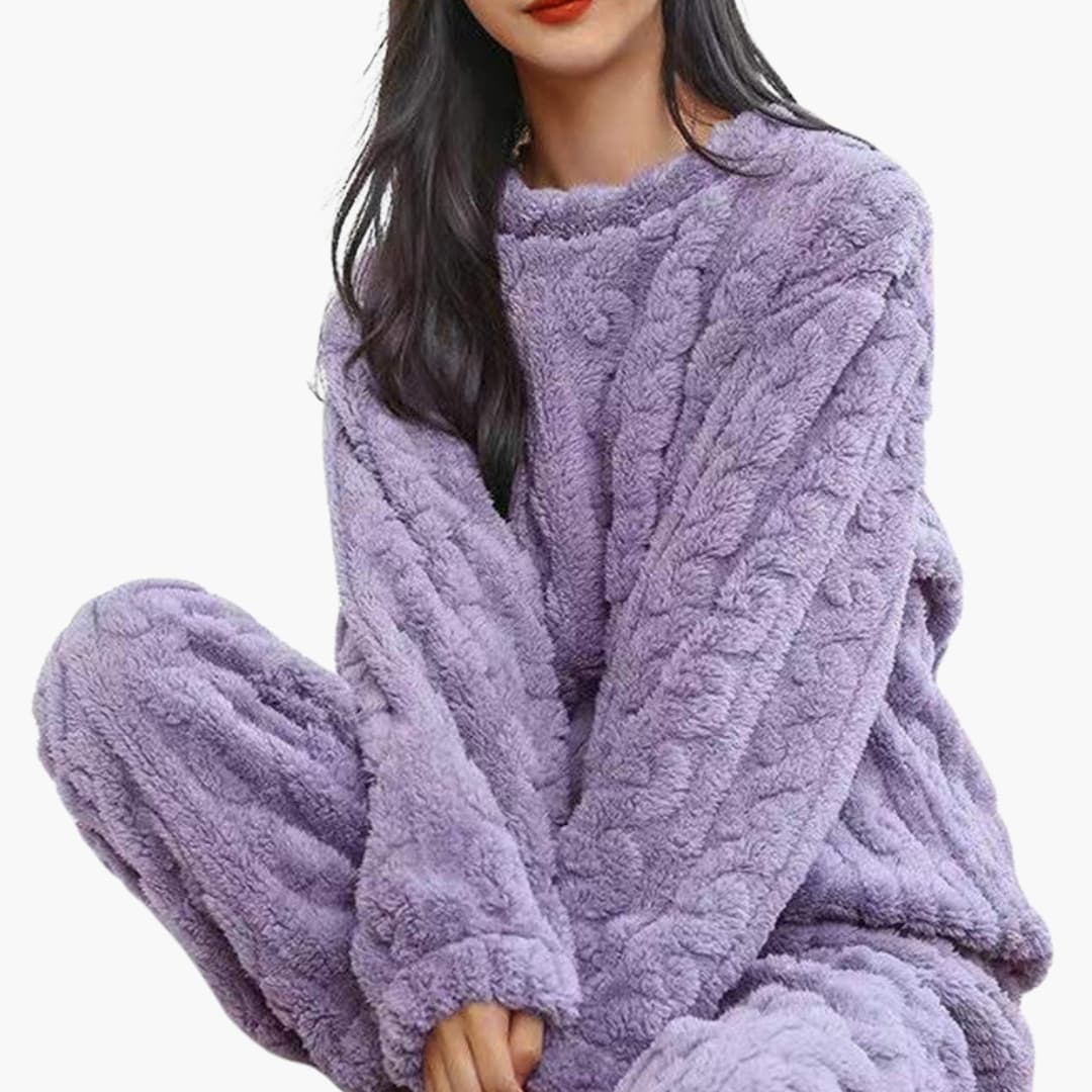 Penelope | Cozy Fleece Pajama Set With Long Sleeves